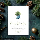 Rustic Boho Neutral Pine Wreath Christmas Greeting Feestdagenkaart