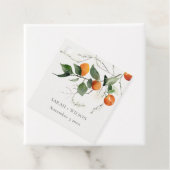 Rustic Boho Oranje Blossom Botanical Wedding Bedankjes Labels (In situ)