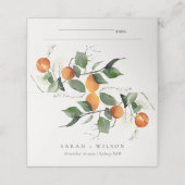 Rustic Boho Oranje Blossom Botanical Wedding Plaatskaartje (Buitenkant ongevouwen)