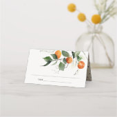 Rustic Boho Oranje Blossom Botanical Wedding Plaatskaartje (Achterkant)