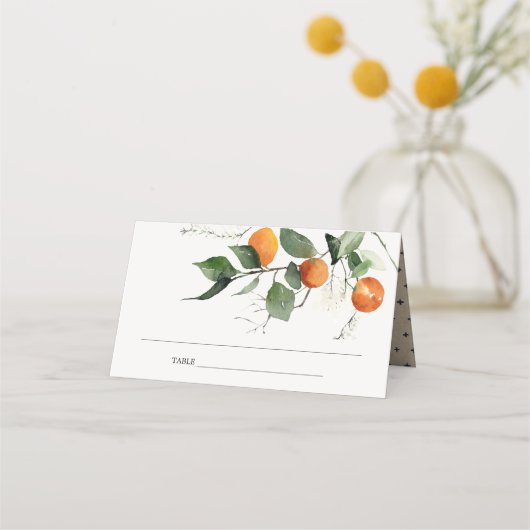 Rustic Boho Oranje Blossom Botanical Wedding Plaatskaartje (Achterkant)