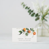 Rustic Boho Oranje Blossom Botanical Wedding Plaatskaartje (Staand voorkant)