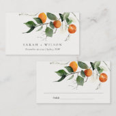 Rustic Boho Oranje Blossom Botanical Wedding Plaatskaartje (Voorkant / Achterkant)