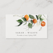 Rustic Boho Oranje Blossom Botanical Wedding Plaatskaartje (Voorkant)
