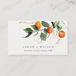Rustic Boho Oranje Blossom Botanical Wedding Plaatskaartje