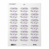 Rustic Boho Paars Roos Floral Adres Etiket (Full Sheet)