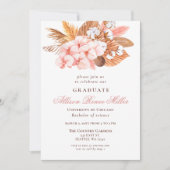 Rustic Boho Pampas Blush Floral Gradual Party Kaart (Voorkant)