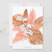 Rustic Boho Pampas Blush Floral Gradual Party Kaart (Achterkant)