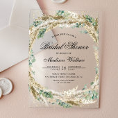 Rustic Boho Pampas Eucalyptus Wreath Bridal Shower Acryl Uitnodigingen