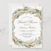 Rustic Boho Pampas Eucalyptus Wreath Vrijgezellenf Kaart (Voorkant)