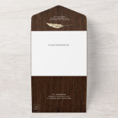 Rustic Boho Pampas Grass Barn Wood Arch Wedding All In One Uitnodiging (Buitenkant)