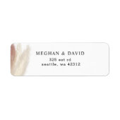 Rustic Boho Pampas Grass Blush Weddenschap Label (Voorkant)