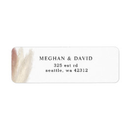 Rustic Boho Pampas Grass Blush Weddenschap Label