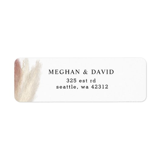 Rustic Boho Pampas Grass Blush Weddenschap Label (Voorkant)