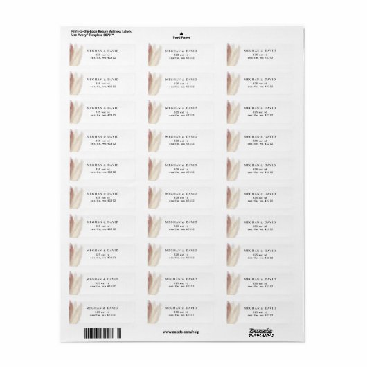 Rustic Boho Pampas Grass Blush Weddenschap Label (Full Sheet)