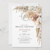 Rustic Boho Pampas Grass Bridal Shower Kaart (Voorkant)