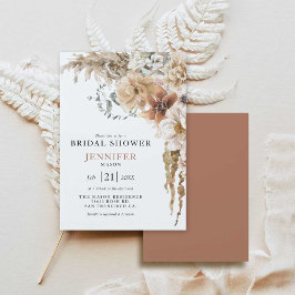 Rustic Boho Pampas Grass Bridal Shower Kaart