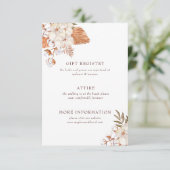 Rustic Boho Pampas Grass Floral Woede Informatiekaartje (Staand voorkant)
