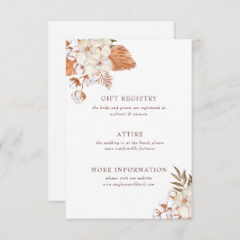 Rustic Boho Pampas Grass Floral Woede Informatiekaartje
