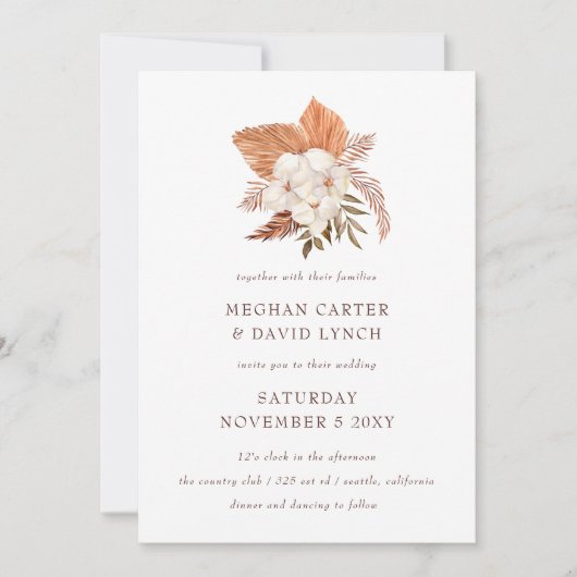 Rustic Boho pampas Grass Floral Woede Kaart (Voorkant)