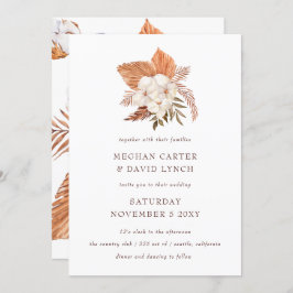 Rustic Boho pampas Grass Floral Woede Kaart