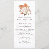 Rustic Boho Pampas Grass Floral Woede Programmakaart (Voorkant)