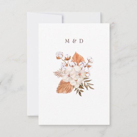 Rustic Boho Pampas Grass Floral Woede RSVP Kaartje (Achterkant)