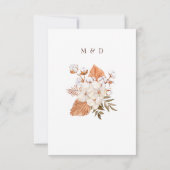 Rustic Boho Pampas Grass Floral Woede RSVP Kaartje (Achterkant)