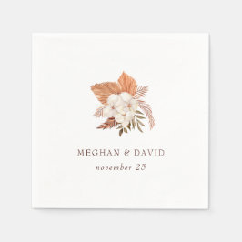 Rustic Boho Pampas Grass Floral Woede Servet