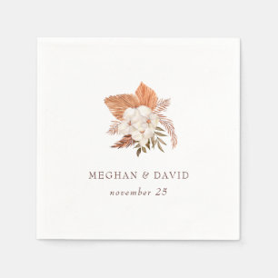 Rustic Boho Pampas Grass Floral Woede Servet