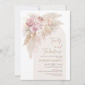 Rustic Boho Pampas Grass Flower 40th Birthday Kaart (Voorkant)