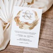Rustic Boho Pampas Grass Gedroogde Palm Wedding Kaart