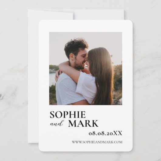 Rustic Boho Pampas Grass Minimalist With Photo Kaart (Achterkant)