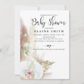 Rustic Boho Pampas Grass Orchid Baby shower Kaart (Voorkant)