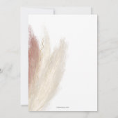 Rustic Boho Pampas Grass Orchid Baby shower Kaart (Achterkant)