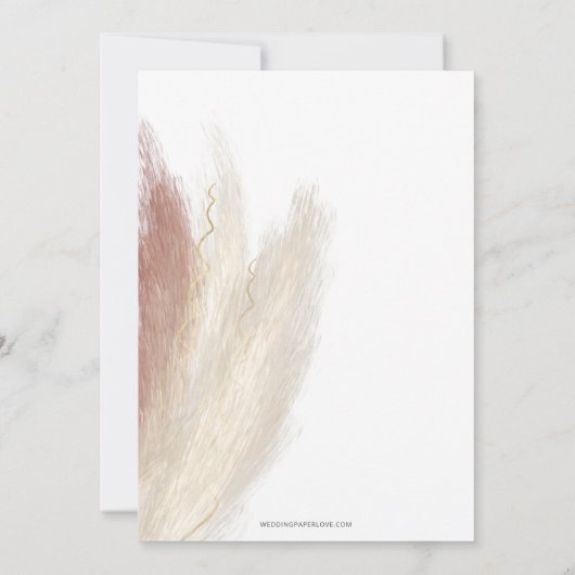Rustic Boho Pampas Grass Orchid Engagement Party Kaart (Achterkant)
