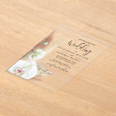 Rustic Boho Pampas Grass White Orchid Wedding Acryl Uitnodigingen (Laagn)