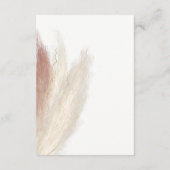 Rustic Boho Pampas Grass White Orchid Wedding Informatiekaartje (Achterkant)