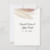 Rustic Boho Pampas Grass White Orchid Wedding RSVP Kaartje (Achterkant)