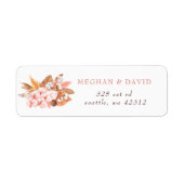 Rustic Boho Pampas Orchids Cotton Blush Wedding Etiket (Voorkant)
