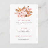 Rustic Boho Pampas Orchids Cotton Blush Wedding Informatiekaartje (Voorkant)
