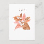 Rustic Boho Pampas Orchids Cotton Blush Wedding Informatiekaartje (Achterkant)