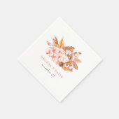 Rustic Boho Pampas Orchids Cotton Blush Wedding Servet (Hoek)