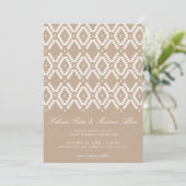 Rustic Boho Pattern faux kraft, white Kaart (Staand voorkant)