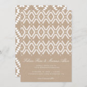 Rustic Boho Pattern faux kraft, white Kaart (Voorkant / Achterkant)