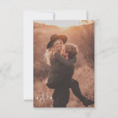 Rustic Boho Photo Monogram Ze zei Ja Verloving Kaart (Achterkant)