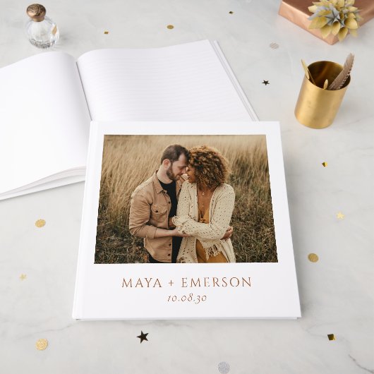 Rustic Boho Photo wedding Gastenboek (Voorkant open)