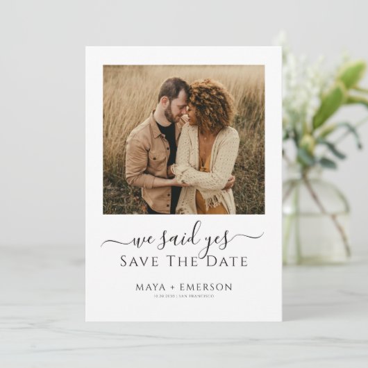 Rustic Boho Photo Wedding  Save The Date (Staand voorkant)