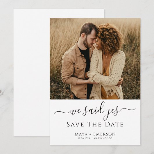 Rustic Boho Photo Wedding  Save The Date (Voorkant / Achterkant)