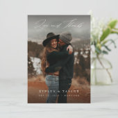 Rustic Boho Photo Wedding Thank You Card W Note Bedankkaart (Staand voorkant)